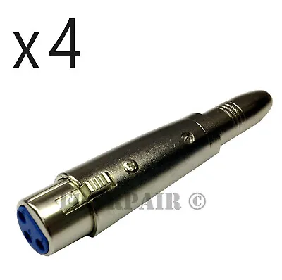 4 Pack - 3pin XLR Female To 1/4  Stereo TRS Jack Audio Microphone Mic Adapter • $10.95