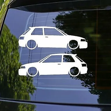 2x Lowered Car Silhouette Decal Stickers For Mazda 323 Familia GTR GTX Turbo BG • $8.99