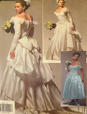 Vtg Uncut Vogue 2783 Sew Pattern Victor Costa Bridal Gown Wedding Dress Train • $12.99