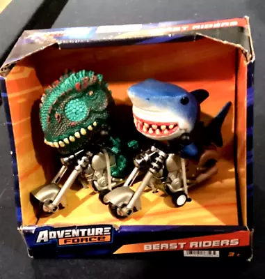 Adventure Force T-Rex Dinosaur On Motorcycle Shark Beast Riders Friction Powered • $25.99