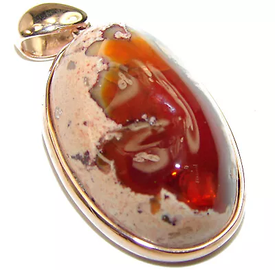 Spectacular Natural  Mexican Fire Opal 14K Gold Over .925 Sterling Silver Handma • $91.60