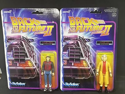 Back To The Future Part II Future Marty McFly & Future Doc Super7 ReAction NEW • $19.99