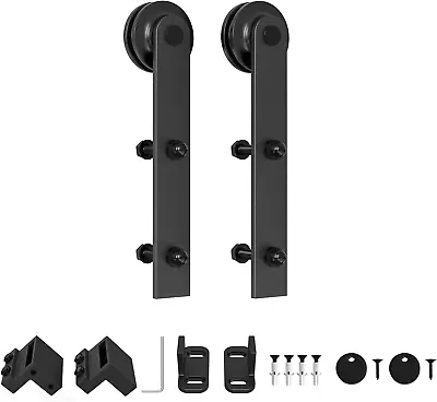 Sliding Barn Door Hardware Kit 4/5/6/8/10/12/13/15/16FT Track Roller Set For Sin • $62.99