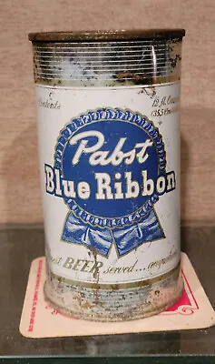 1954 Pabst Blue Ribbon Steel Flat Top Beer Can Peoria Heights Illinois • $35