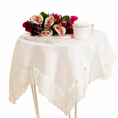 Vintage Lace Tablecloth Rectangle Round Table Cloth Cover Home Party Decors • $19.99