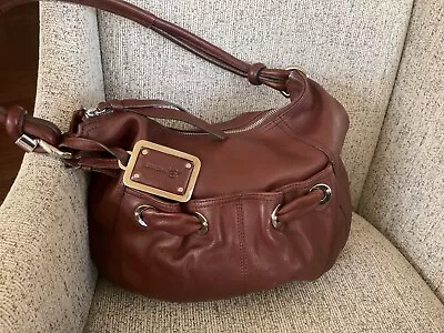 B. Makowsky Brown Pebbled Soft Leather Handbag Shoulder Bag Purse With Key Fob  • $49.48