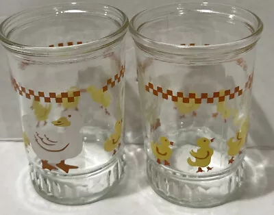 2 Vintage Bama Jelly Jars Chicks 10oz Juice Glasses • $11.80