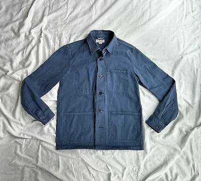 Wallace & Barnes Mens Small Duck Canvas Utility Chore Jacket Blue Mystic Sea • $84.99