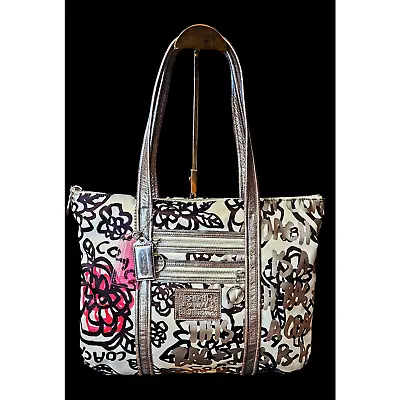 Limited Edition Poppy Glam Tote With Floral Graffiti • $139