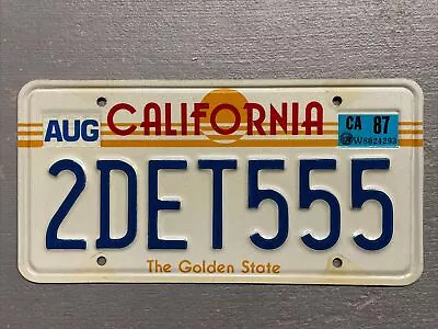 Vintage California License Plate The Golden State / Sun ☀️ 2det555 August 1987😎 • $39.99