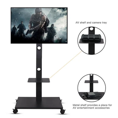 £56.99 • Buy Universal LCD LED Plasma VESA Mount TV Stand Bracket Mobile Trolley Lock Wheels