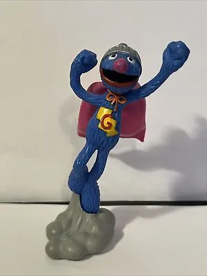 Vtg 4  Sesame Street Muppets Blue Super Grover Pvc Figure Applause Superhero • $11.95