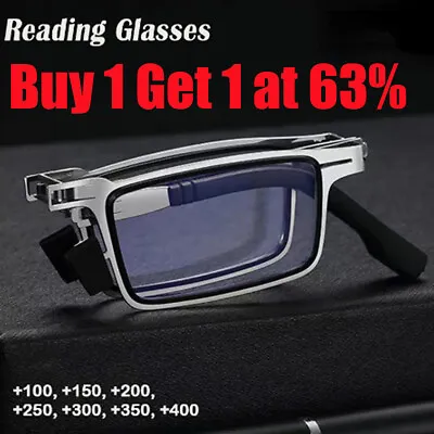 Men Ultra Light Titanium Material Screwless Foldable Anti-Blue Reading Glasses • £3.59