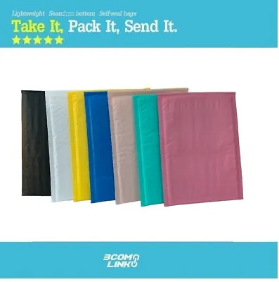 Economy Poly Bubble Mailer Padded Envelope Shipping Bag Multiple Colors Size • $15.85