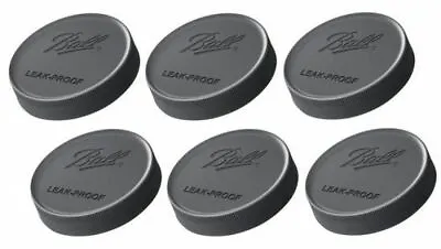 $34.11 • Buy 6 WIDE MOUTH Plastic Canning Jar LeakProof STORAGE LIDs Caps BPA Free BALL 10813