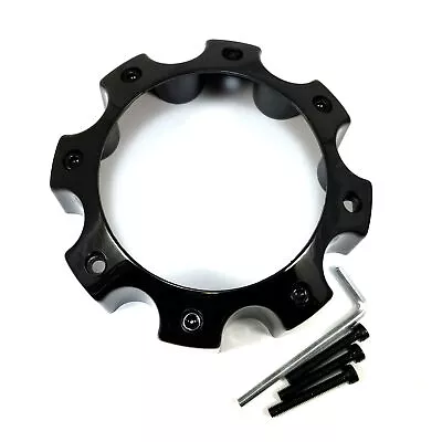 Moto Metal Gloss Black Center Cap 6-3/4 OD 2-1/2 H Bolt-On Open-End CAPOE8GB1 • $17.35