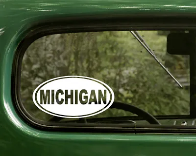 MICHIGAN DECAL 2 Oval Stickers For Car Truck Laptop Rv Window Bumper Boat • $4.95