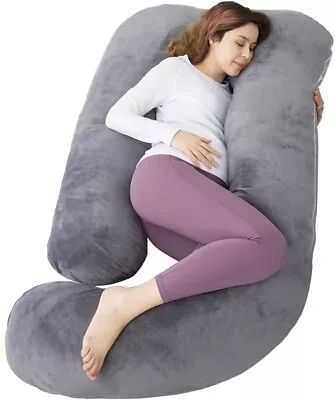 AMCATON 60 Inch Pregnancy Pillow For Sleeping Extra Large U Shaped Body Pillow • $35.69