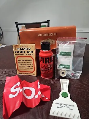 Vintage 1960s Auto Emergency Kit With Contents Mini Fire Extinguisher Sos Pennan • $21.99