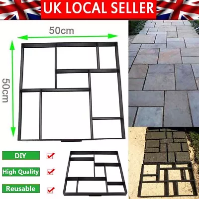 Driveway Paving Brick Patio Concrete Slabs Path Garden Walk Maker Slab Mould • £14.89