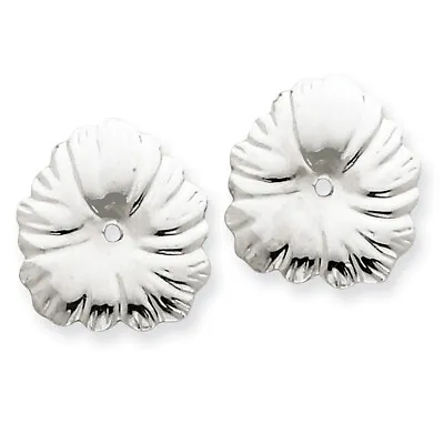$117.99 • Buy 14k White Gold Floral Earring Jackets H713J