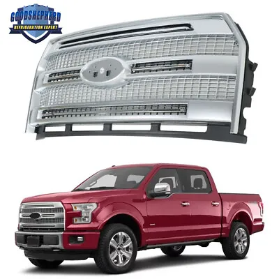 Front Upper Grille Painted Silver Grill For 2015-2017 Ford F150 W/O Camera Hole • $304.04