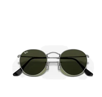 $140 • Buy Ray-Ban Sunglasses RB3447 029 5021 Round Metal Gunmetal Green Lens