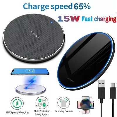 Fast Charger For IPhone 15 14 13 12 11 Pro MAX Samsung S23 S22 S21 Wireless Pads • $8.59