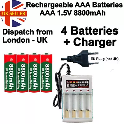 AAA Rechargeable Battery AAA Rechargeable Batteries - Alkaline -  UK Seller • £6.99