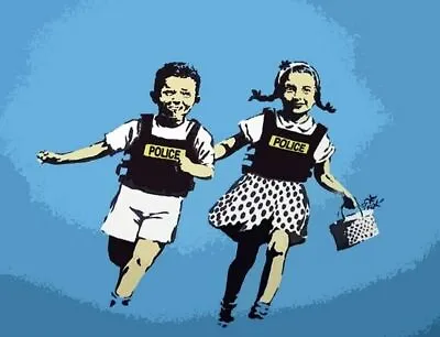 Banksy Street Artist Jack And Jill Police Vests Print A4 A3 A2 A1 • £3.53