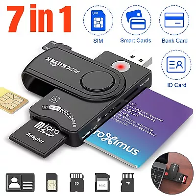 USB 2.0 Smart Card Reader DOD Military CAC Memory Adapter For Windows Linux Unix • $13.48