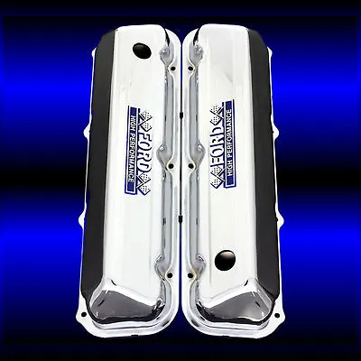 Big Block 429 460 Valve Covers For Ford Engines Chrome With Ford Emblems • $92.99