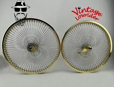 Vintage Lowrider 20  144 Spoke Front & Coaster Steel 2 Tone Gold/chrome Rims. • $379.79