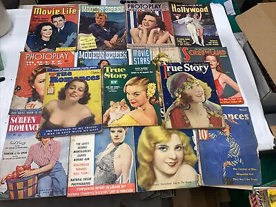 Lot 15 Vintage Movie Magazines Movie Album Stars Silver Screen Hollywood WW2 #3 • $79.95