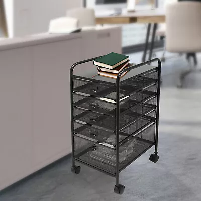 Space Solutions 62cm/24.4  5/6 Drawer Metal File Cabinet Black/Sliver • $72