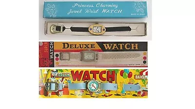 Toy Watches On Store Display Cards Lot Set Of 3 Dime Store Toys 1950's Vintage • $152.65