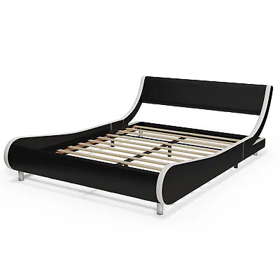 5FT King Size Double Bed Frame Modern PU Leather Upholstered Platform Bed Frame • £159.95
