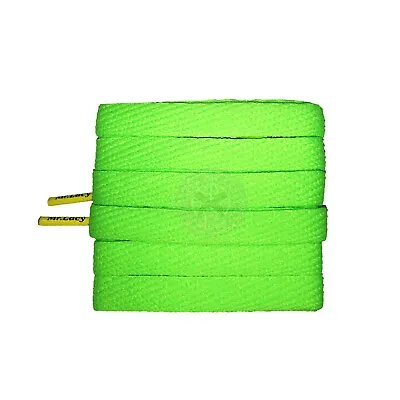 Mr Lacy Flatties Colour Tips - Neon Green & Yellow Shoelaces (130cm Length) • £4.99