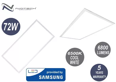 80W Ceiling Suspended LED Panel Office Lighting 1200x600 COOL White 6500K • £44.70