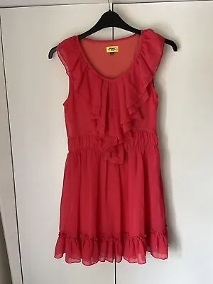 Max C London Dress Red Ruffle Women Size 10 • £8
