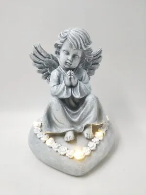 Solar Angel On Heart Light Grave Cemetery Memorial Grave Ornament • £17.99