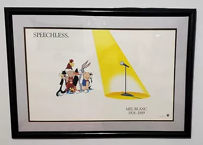 WB Looney Tunes Speechless Mel Blanc 1908-1989 Lithograph Framed • $129.99