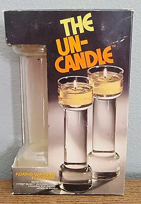 The Un-Candle By Pyrex 2 Candle Set WITHOUT Wicks  VINTAGE Burns Oil Floating • $12