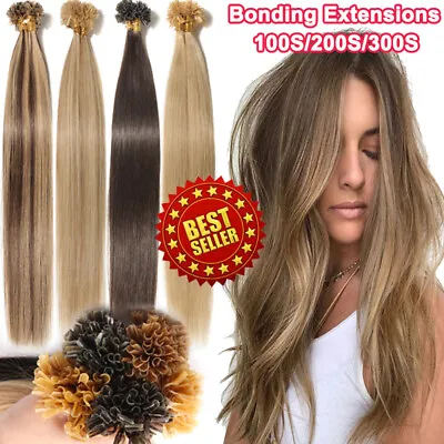 200S Pre-bonded Italian Keratin Glue Nail U Tip REMY Human Hair Extensions G319 • $43.21