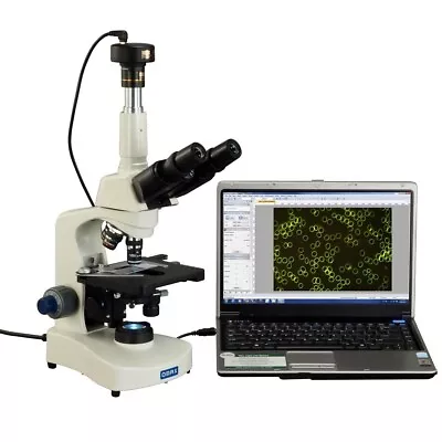 OMAX 40X-2500X Dry Darkfield/Brightfield Trinocular LED Microscope+1.3MP Camera • $563.99