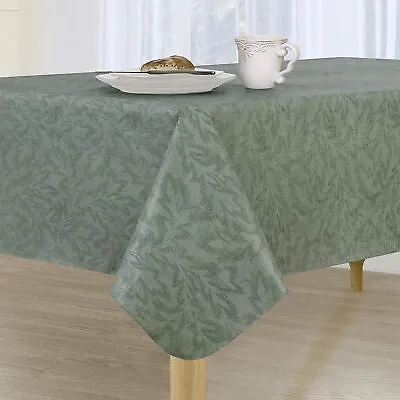 Everyday Luxuries Sonoma Damask Print Flannel Backed Vinyl Tablecloth Sage • $18.99