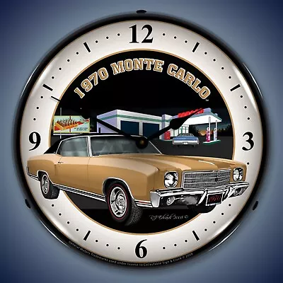 1970 Chevy Monte Carlo Wall Clock LED Lighted Texaco • $164.95