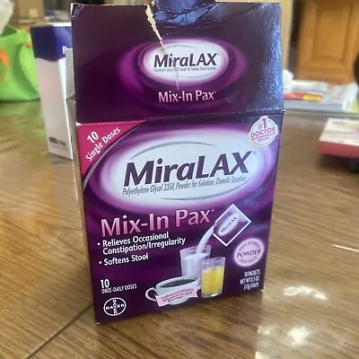 MiraLAX Mix-In Pax Unflavored For Constipation & Irregularity - 8 Packets • $10