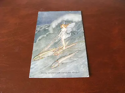 Original  Ida Outhwaite Fantasy Children Postcard - Pink Seaweed Fish. • £11.50