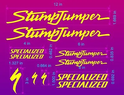 Specialized Stumpjumper Classic Vintage Bike Frame Decal Set. Lots Of Colors!  • $18